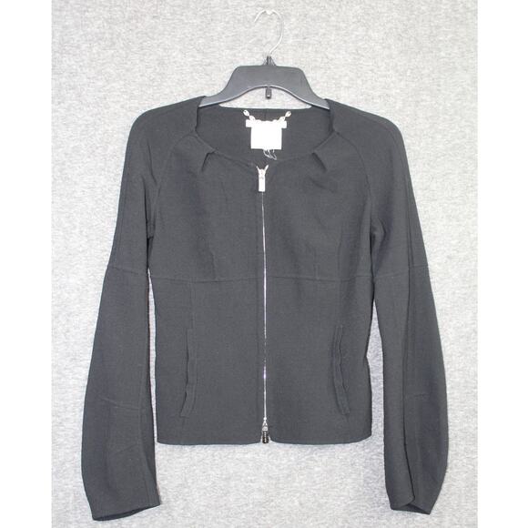 CELINE Finition Main Wool Black Size 38 Zip Long Sleeves Blazer Jacket - Picture 1 of 5